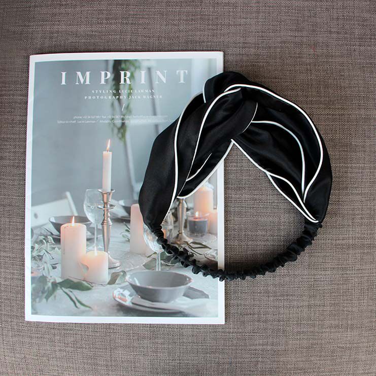 Retro silk satin headband French style chic wide-brimmed personality elastic European and American fashionable hair accessories High-end customization