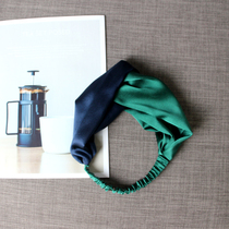 Silk double color retro hair band Korean headdress Mori women simple wide edge personality European and American hair hoop high-end customization