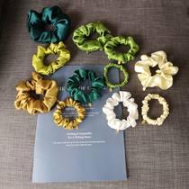 Heavy silk Hairband avocado grass green Morandi color series hair rope high end hair accessories handmade