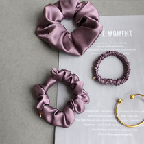 New high grade ash Purple Ocean purple heavy weight silk Hairband hair rope mulberry silk high end handmade hair accessories custom