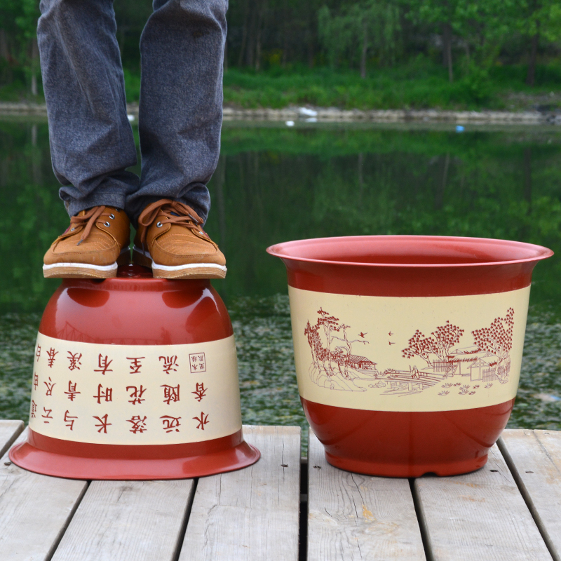 New plastic thickened flower pot landscape flower pot indoor living room balcony nursery bonsai anti-ceramic resin flower pot