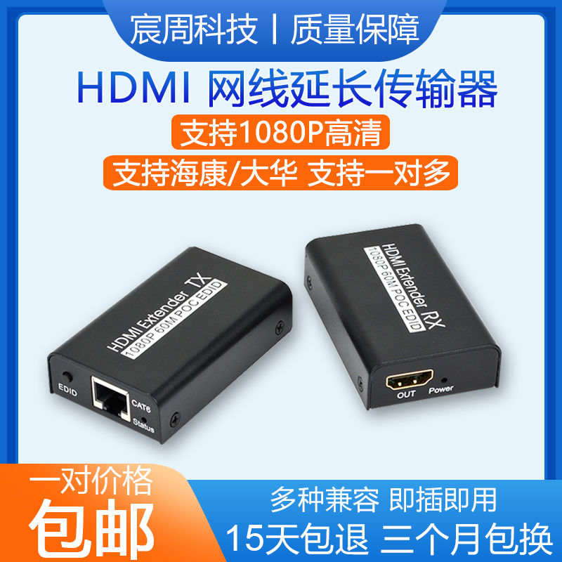 HDMI network cable transmitter 4K HD audio and video with USB mouse computer monitoring to rj45 network port extension