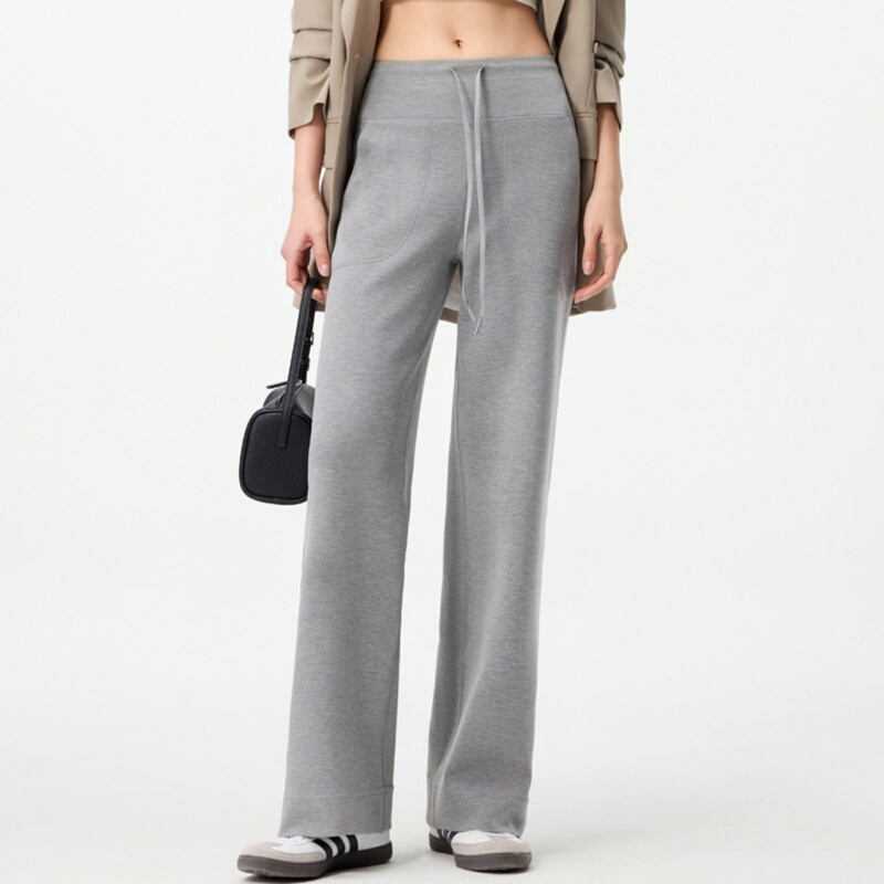 Lulu-Style Yoga Pants for Women, Modal High-Waisted Casual Air Straight-Leg Pants, Slimming, Smooth, Naked-Feel, Loose Wide-Leg