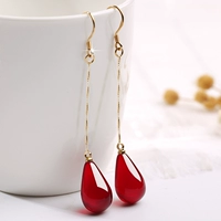 Янтарные ретро серьги из воскового агата, популярно в интернете, серебро 925 пробы