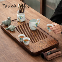 TOUCH MISS solid wood tea tray household storage and row kung fu tea set tray chicken wing wood office small tea table
