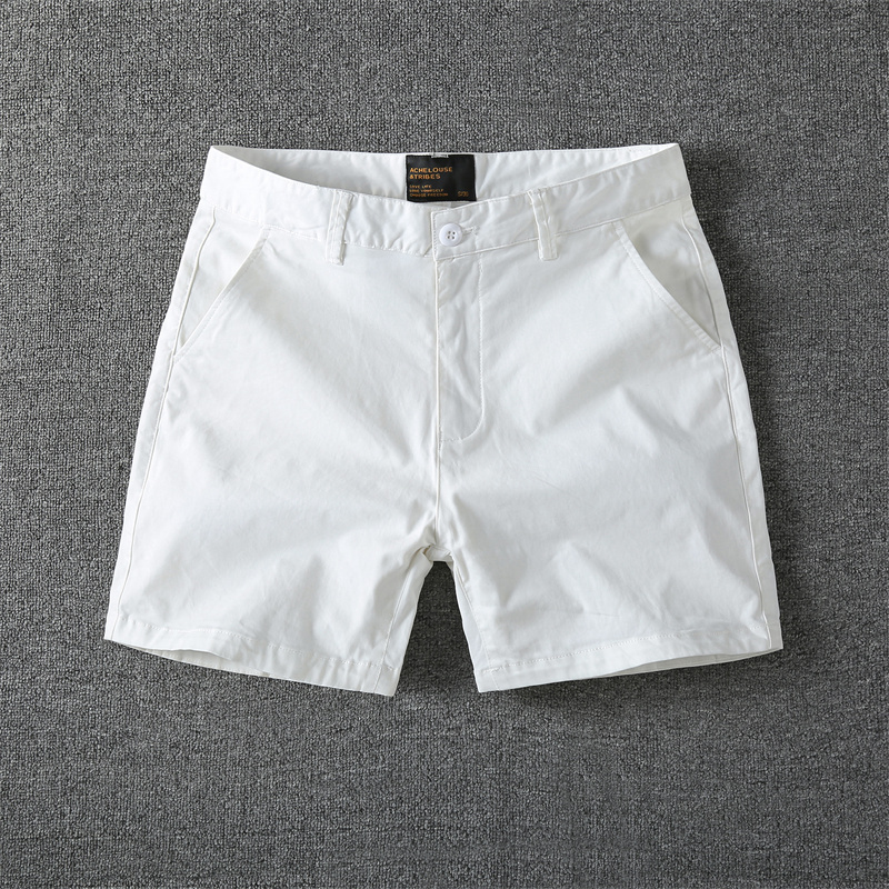 Summer Casual Shorts, Pure Cotton, Slim Fit, Solid Color, Three-Quarter Pants, Summer Trendy Brand, Stretchy 3/4 Pants, Ultra-Short Pants