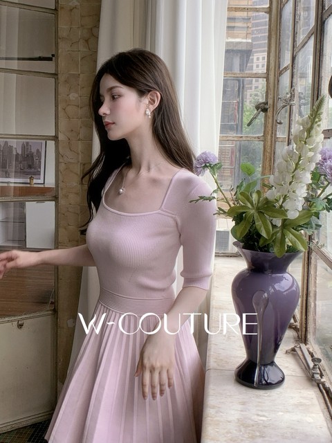 Princess Diary Wcouture ຕົ້ນສະບັບ worsted wool ດົກຫນາ ແສ່ວດູໃບໄມ້ລົ່ນແລະລະດູຫນາວ dress pleated pleated ແອວສູງ