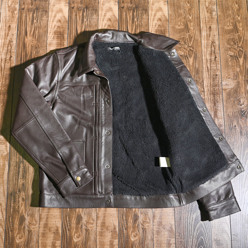 New products Japanese retro men's tea core headcoat Cowboy jacket short plus duffet winter coat