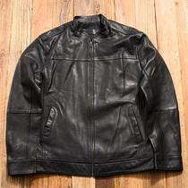 Broken code simple design soft and portable no water-dyed plant-rubbed first-layer sheepskin leather jacket genuine leather jacket for men