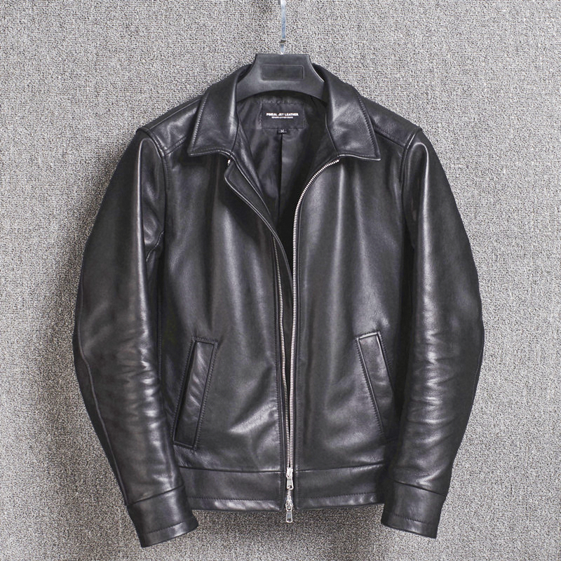 New products Japanese men's headsleeve sheep leather jacket Simple business leisure spring and autumn fixed fur coat