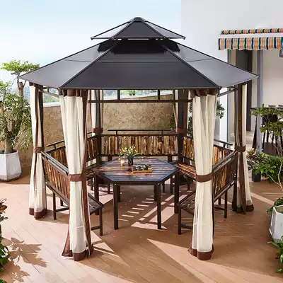 Outdoor Hexagonal Pavilion Leisure Farm Garden Villa courtyard outdoor mobile Assembly roof pavilion outdoor pavilion