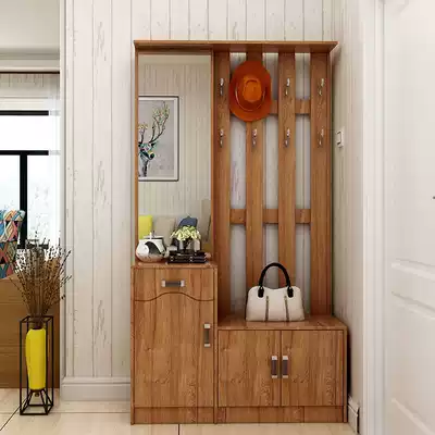 Entrance shoe cabinet Hanger integrated with mirror coat cabinet combination foyer cabinet multi-function living room entrance partition cabinet