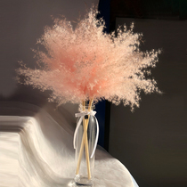 ins Pink small reed dried flower bouquet Pu reed flower fresh home bedroom decoration net red decoration shooting props