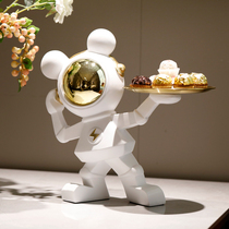 Violent Bear Astronaut Spaceman Living Room Dining Table Ornament Front Desk Candy Plate TV Cabinet Coffee Table Storage Tray