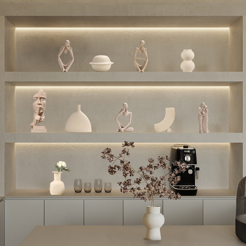 Nordic Modern Ins SILENCE Silent Wind Swing Piece Abstract Folk Living Room TV Cabinet Retro Soft Dress Display Decorations