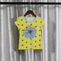 36 * Brand Discount Summer Girls Round Neck Pullover Short Sleeve Knitwear Breathable Print Casual Sports T-shirt