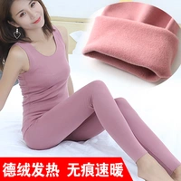 Đơn giản kích thước lớn quần ấm cho nữ cộng với nhung mặc quần body line nữ cotton đơn mảnh mỏng bó sát mùa thu quần rắn màu quần nhung nữ ấm áp 