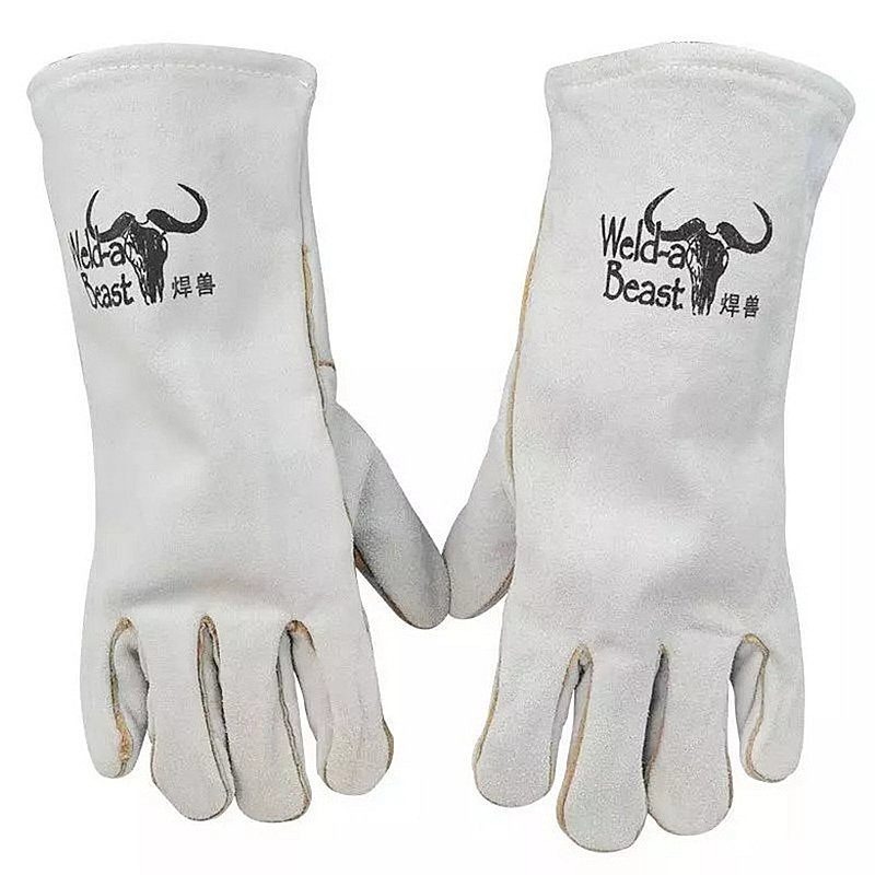 Welding Beast Welding Gloves Welder Gloves Welding Heat Insulation Wear-resistant Cowhide High Temperature Resistance Anti-scald Soft Labor Insurance Fireproof Line