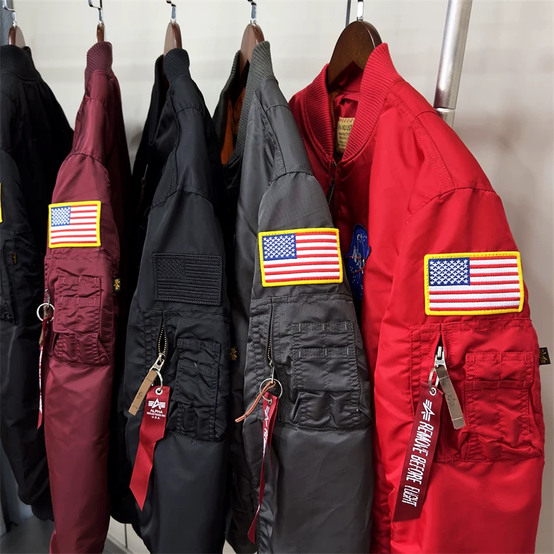 Куртка-ветровка Alpha Air Force Jacket Space Agency NASA Flight Jacket Cotton Jacket Men MA1 Jacket