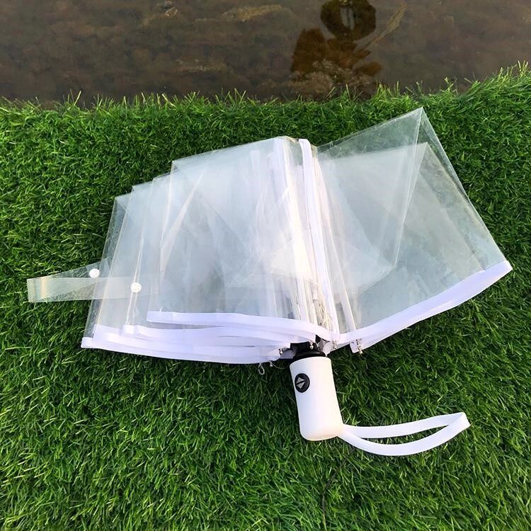 New Small Transparent Umbrella Female Sun Protection Female Folding Male Terminal Rain Clothes