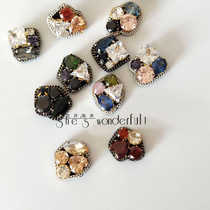 Strong magnetic magnet buckle no trace no damage clothing Joker zircon silk hole shirt anti-light collar pin brooch