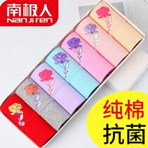 Brand Pure Cotton Briefs Womens Flagship Store High Waist Breathable Comfort Triangle Antimicrobial Students Junior High School Students