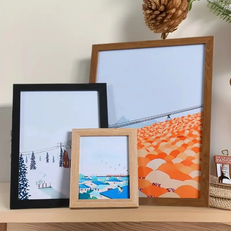 Wooden Photo Frame 16inch Poster Wall Hanging 10inch Horizontal Frame A4 Puzzle Frame Oil Painting Frame Outer Frame Photo Display Stand