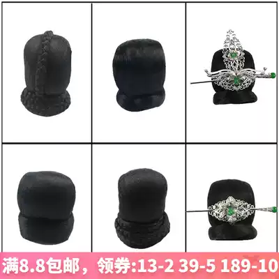 Photo studio costume wig children's hair bun ancient style male son chivalrous girl ball head ancient dress hair bag scholar same wig bag
