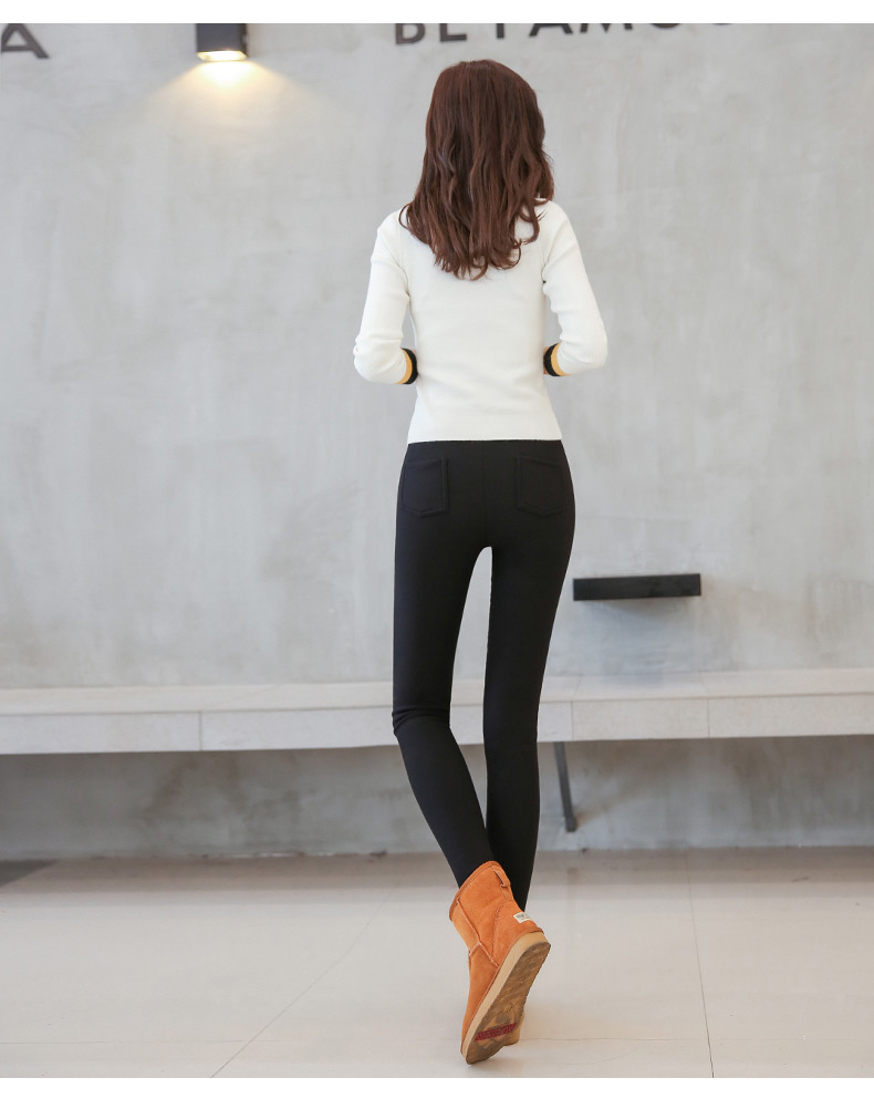 2018 mới mùa thu đông màu đen cộng với quần legging nhung nữ mặc dày dày ấm eo cao cỡ lớn chân nhỏ bút chì quần legging nữ
