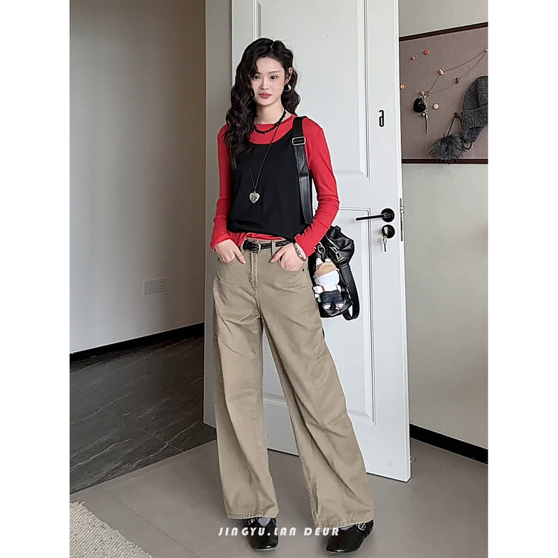 Achen【Houhai】Fashionable Versatile Casual Loose Comfortable Design Jeans for Women Achen【Houhai】Fashionable Versatile Casual Loose Comfortable Design Jeans for Women