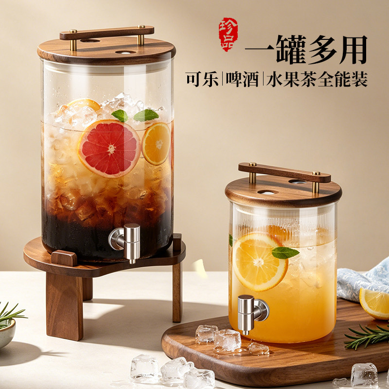 泡酒饮料桶带龙头玻璃瓶专用酒瓶杨梅酒罐调酒可乐水果茶桶容器