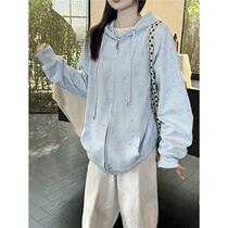 Limited time special offer sweet style floral hooded sweatshirt womens jacket early autumn new style small fresh loose casual upper