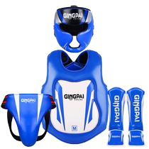 Professional Sanda fighting protective gear full set thickened childrens adult mens and womens training competition chest armor leg protection head protection