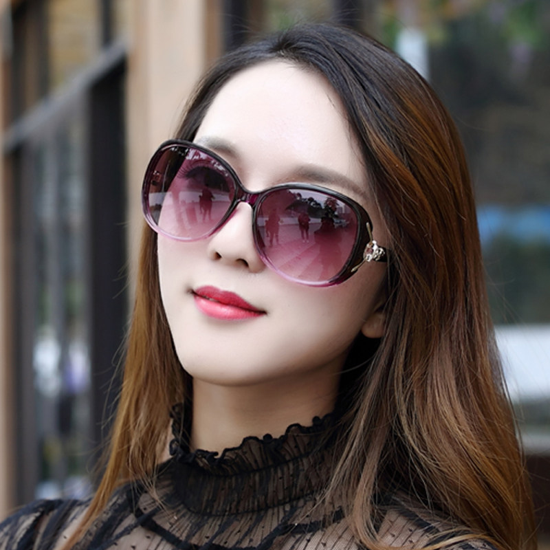 Passenke 2021 new sunglasses women's summer anti-UV color-changing sunglasses polarized glasses round face thin