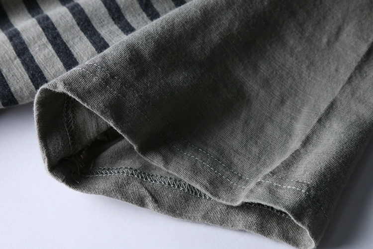 Áo thun nam sọc ngang 51SHOP nam tay ngắn bên hông cotton thường áo thun nam 