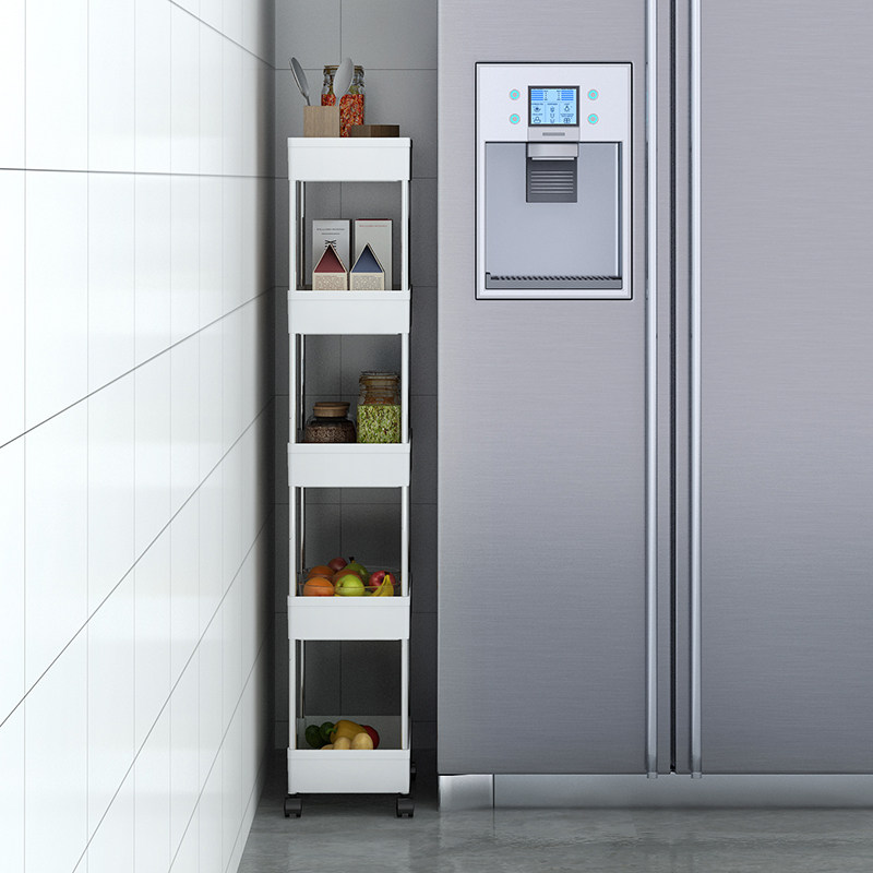 Kitchen Nip Sewn Shelve Makeup Room Bathroom Fridge Gap Containing shelf bedside strip floor multilayer shelve