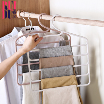 Pants rack pants clip storage household pants hangers multi-layer multifunctional folding pants rack hanging pants hangers storage artifact