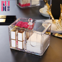 Cosmetics shelf skin care products cotton swabs dustproof storage girl heart desktop storage box small box lipstick grid