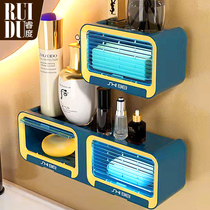 Soap Box Wall-mounted Drain Free to punch Home Creative Fashion Dormitory Light Lavish Toilet Shelf Soap Box
