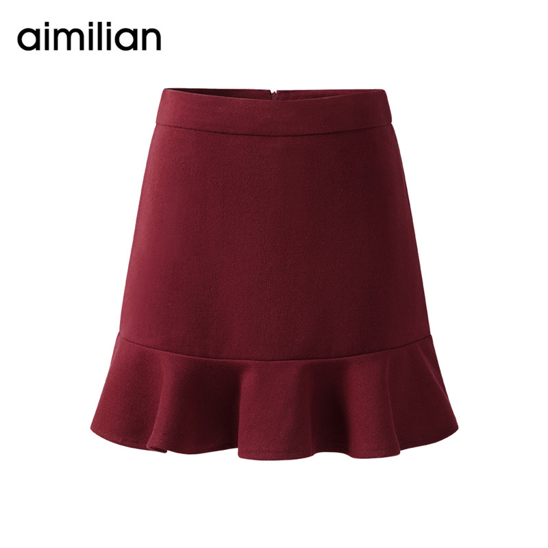 Amy Romance Hairy Tail Skirt Woman Autumn Winter 2022 New Packs Hip dress Korean version Skirt One Step Skirt Short Skirt Half Body Dress