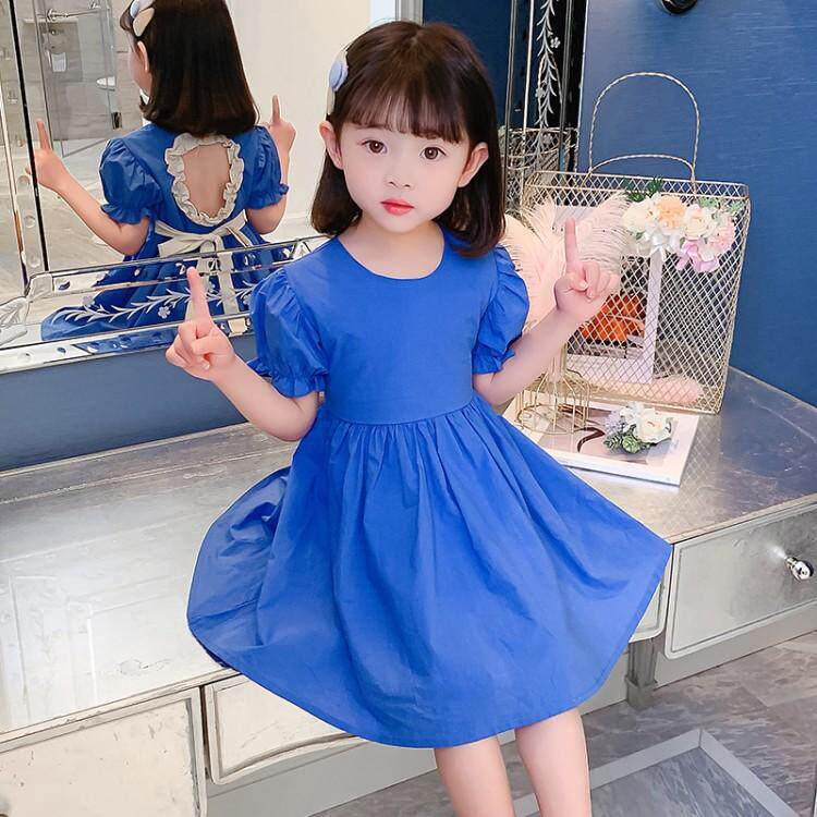 1 girl's foreign dress 2021 new girl summer princess dresses 2 little children online red foreign pie summer dress 5-year-old