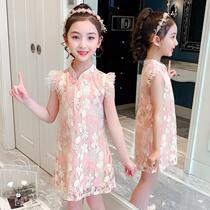 Girls qipao dress dress 2021 new 12 CUHK Girl 10-year-old girl Ocean Gas Skirt Summer Dress Children Princess Dress