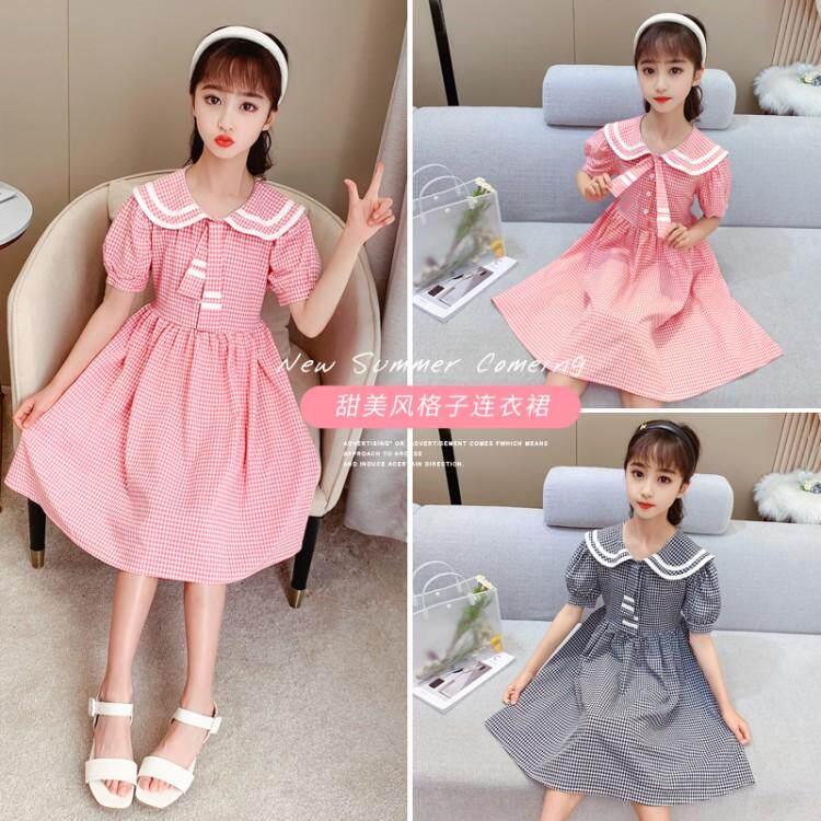 Girl Ocean Dress Summer Dress 2021 New Foreign Pie CUHK Girl Girl Summer Princess Dresses 11 Short Sleeves 12 15