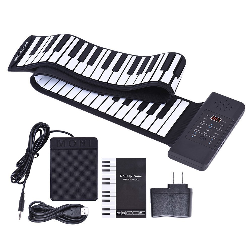 88 key folding silicone handroll electronic organ thickened hand roll piano belt and string version Yantone violin
