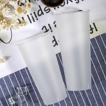 Milk tea cup disposable with cover delivery straw 500ml700ml mesh red 90 caliber commercial customisation