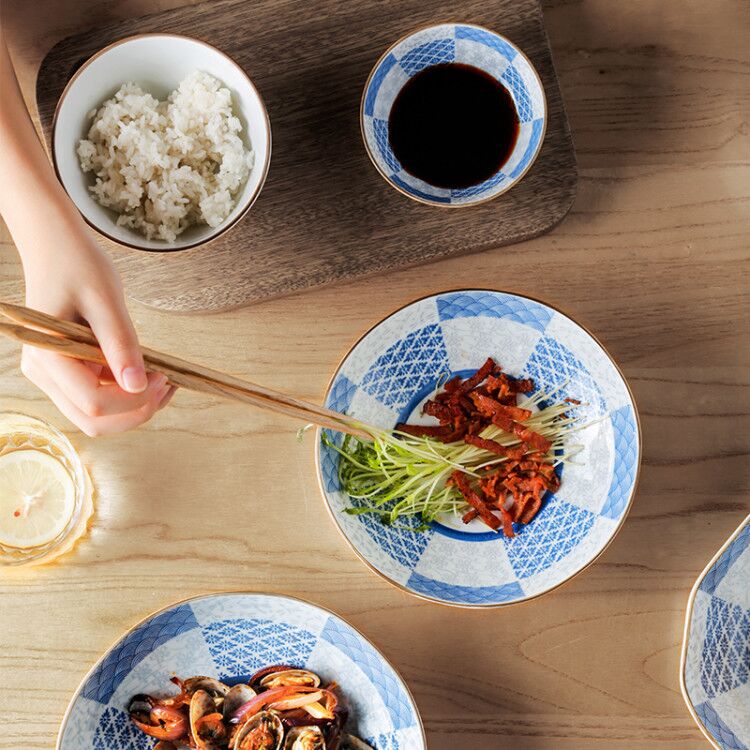 Porcelain color beauty of Japanese xiangyun 0 fish dish of rice bowls the creative ceramic tableware household rainbow such as bowl bowl sauce dish