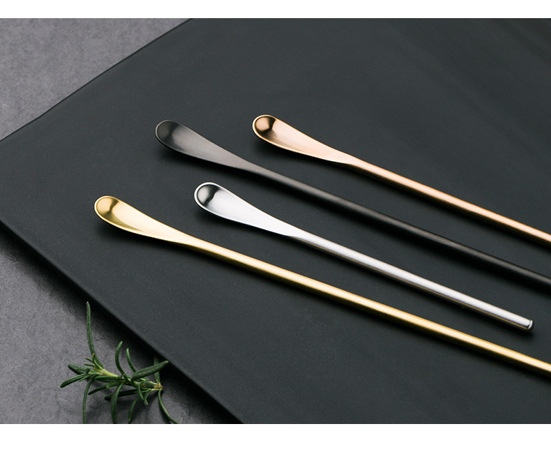 Porcelain color beauty stainless steel ladles mixing spoon, coffee spoon, creative ice run honey cocktail swizzle stick