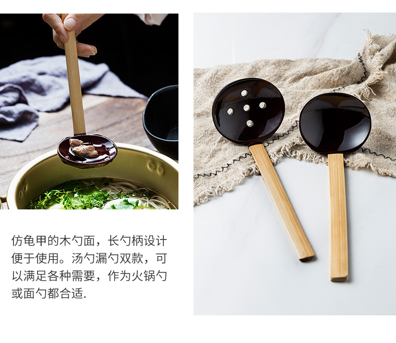 Porcelain color beauty of Japanese ramen soup spoon, run back home wooden spoon, smaller wooden spoon, ltd. hot pot spoon colander