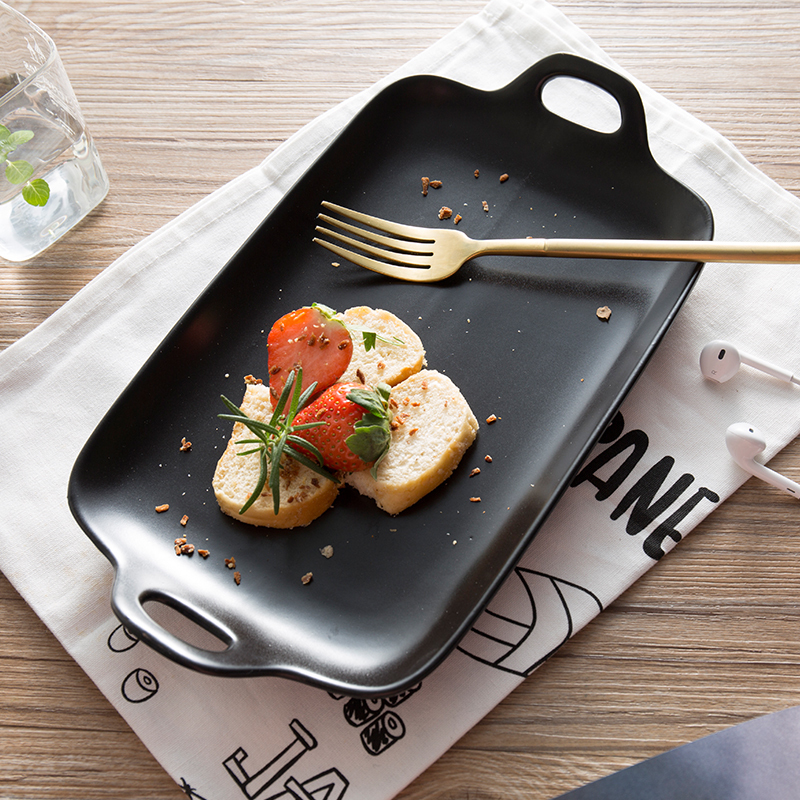 Japanese long ears fruit salad plate creative sushi plate ceramic fish all the cake plate household 0