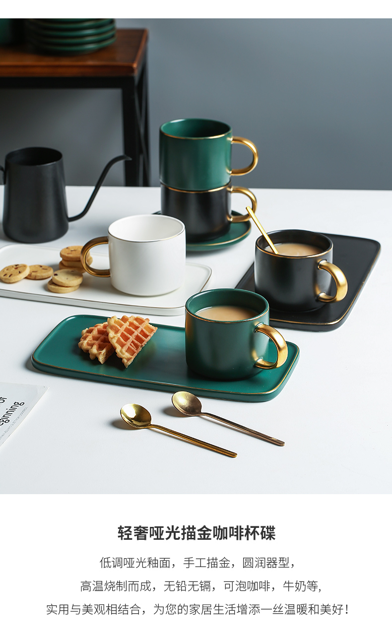 Porcelain color beauty creative coffee cup small European - style key-2 luxury ins wind household ceramic keller with spoon, afternoon tea set